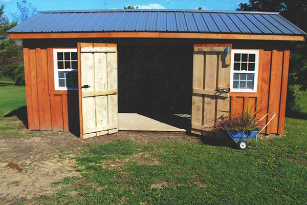 shed with open doors sprakers ny